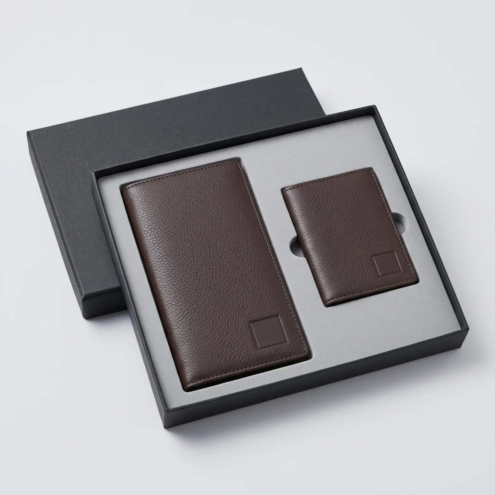 Leather wallet and card holder set